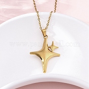 Ожерелья с подвеской sparkle star 304 из нержавеющей стали NJEW-M096-29G