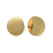 Ion Plating(IP) 304 Stainless Steel Flat Round Stud Earrings for Women EJEW-I285-12G