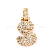 Латунные микропаве прозрачные подвески с фианитом KK-B099-01G-S