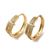 Серьги-кольца из латунного микро-паве с фианитами EJEW-L271-38KCG