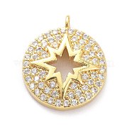 Латунные микропаве прозрачные подвески с фианитом ZIRC-L091-088G