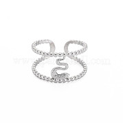 304 Stainless Steel Snake Wide Open Cuff Ring for Women RJEW-S405-239P