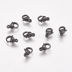 Cierres de pinza de langosta de acero inoxidable 304, Cierres de gatillo Parrot con revestimiento iónico (IP), electroforesis negro, 9x6x3mm