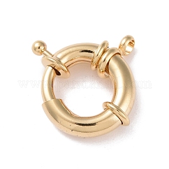 Umweltfreundliche Federringverschlüsse aus Messing, cadmiumfrei und bleifrei, langlebig plattiert, echtes 24k vergoldet, 19~21x4~4.5 mm, Bohrung: 2.6~3.7 mm