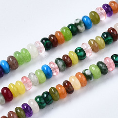 Naturelles et synthétiques mélangées perles de pierre brins, rondelle, 4~5x2mm, Trou: 0.8mm, Environ 150 pcs/chapelet, 14.96'' (38 cm)