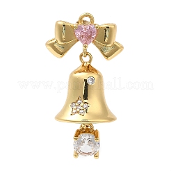 Ciondoli in ottone con placcatura a cremagliera con pavé di zirconi&nbsp;KK-R150-03G