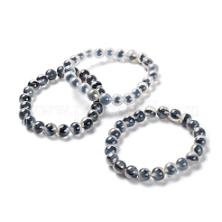 Bracelets extensibles unisexes en sucre naturel coeur agate&nbsp;BJEW-K097-01A-05