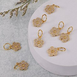 5 pz ottone micro pavé di ciondoli con zirconi trasparenti&nbsp;ZIRC-SZ0001-99