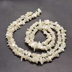 Natürliche weiße Perlmuttschalen-Chipperlenstränge&nbsp;X-G-M205-63