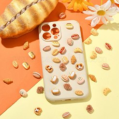 60 Stück 12 Stile Brotmotiv Mini-Cabochons aus undurchsichtigem Harz&nbsp;MRMJ-CJ0001-DD
