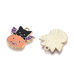 Pendenti smaltati in lega di placcatura a cremagliera a tema halloween&nbsp;ENAM-N056-362