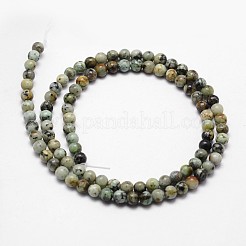 Brins de perles turquoises africaines naturelles (jaspe)&nbsp;G-D840-90-10mm