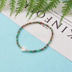 Bracelets extensibles en perles de verre rondelles à facettes&nbsp;BJEW-JB05793-03