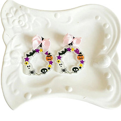Orecchini pendenti a perno in acrilico con stampa Halloween&nbsp;FS-WG5A8F3-01