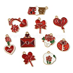 45 stücke 9 stile valentinstag thema legierung emaille anhänger&nbsp;FIND-CJ0003-80