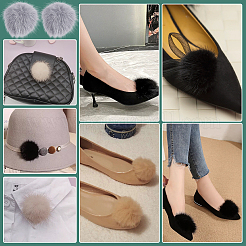 Clip de hebilla para zapatos de piel sintética de visón&nbsp;AJEW-WH0248-670B