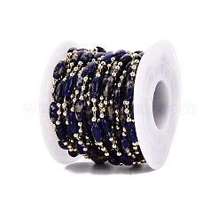 Catene a maglie realizzate a mano in ottone e perline di vetro&nbsp;CHC-Q021-04B-G