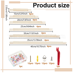 24 barre d'étirage en bois pour broderie&nbsp;TOOL-WH0059-087