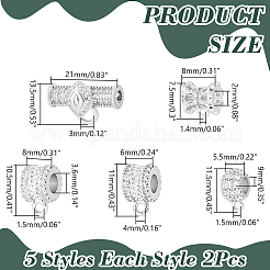 10 Stück 5 Stile Messing Micro Pave Zirkonia Rohrbügel&nbsp;KK-AR0001-85