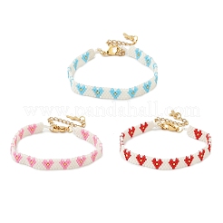 3 pulsera de cuentas de vidrio de 3 colores para mujer&nbsp;BJEW-MZ00214