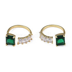 Bague de manchette ouverte rectangle zircone cubique&nbsp;RJEW-N035-123