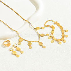 Messing-Münzanhänger-Armbänder & Ohrringe & Halsketten & Ringe-Sets für Damen&nbsp;XS0160
