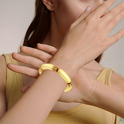 Ccb elastische Armbänder aus gebogenen Kunststoffröhrenperlen für Damen&nbsp;BJEW-SW001583-02