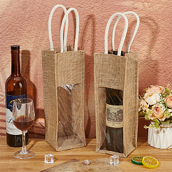 Sacs de conservation de vin en lin rectangle 1 sot avec poignée&nbsp;ABAG-WH0046-28A