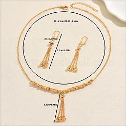 Elegante Sets aus Messingquasten-Halskette und Creolen für Damen&nbsp;YG3483