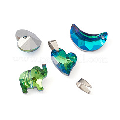 Galvanisieren facettierten Glas-Anhänger&nbsp;GLAA-TA0003-04