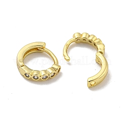 Orecchino a cerchio in zirconi cubici micro pavè di ottone&nbsp;EJEW-C088-04B-G