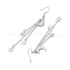 Orecchini pendenti con nappe in acciaio inossidabile 304 per donna&nbsp;EJEW-JE06399-02