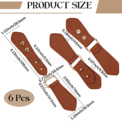 6 boucle décorative pour sac en cuir PU&nbsp;DIY-CY0003-98A