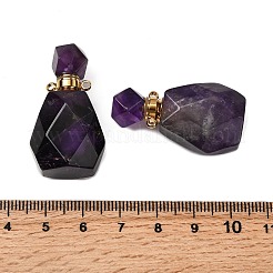 Pendentifs de bouteille de parfum améthyste naturelle&nbsp;G-B149-02G-02