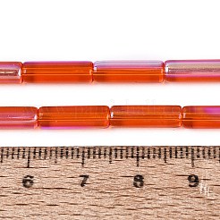 Chapelets de perles en verre transparent électrolytique&nbsp;EGLA-Q132-02A-E02