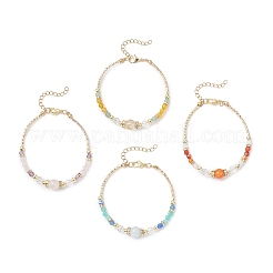 4 Stück Armbänder aus natürlichen Edelsteinperlen für Damen&nbsp;BJEW-JB12557
