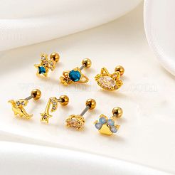 Orecchini in acciaio inossidabile 316l con zirconi cubici per cartilagine da donna&nbsp;WGF6ABA-17