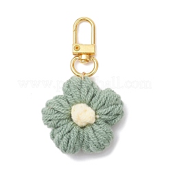 4 pz. Decorazione pendente a forma di fiore realizzata a mano in cotone lavorato a maglia&nbsp;HJEW-JM03697