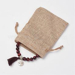 Bracelets extensibles avec perles en œil de tigre naturel&nbsp;BJEW-JB02812-03