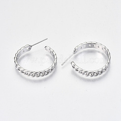 Boucles d'oreilles demi-créoles en laiton&nbsp;KK-R117-054P-NF