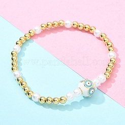 Bracelets extensibles en perles de laiton pour femmes&nbsp;BJEW-G736-03A