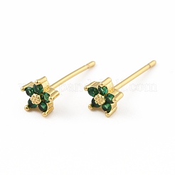 Zirkonia-Blume-Ohrstecker&nbsp;EJEW-C035-15G