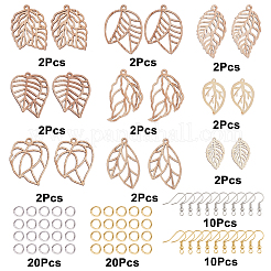 Kits de fabrication de boucles d'oreilles à thème feuille 10 paire&nbsp;DIY-SC0014-82