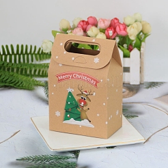 24 Stück 6 rechteckige Bäckerei-Bäckereiboxen aus Papier mit Griff&nbsp;BAKE-PW0007-139