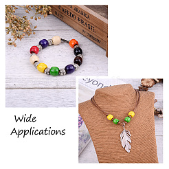 180 pièce de perles en bois d'érable naturel teintées en 9 couleurs&nbsp;WOOD-CD0001-06A-LF
