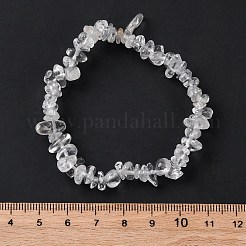 Bracelets extensibles perlés en cristal de quartz naturel unisexe&nbsp;BJEW-S143-16