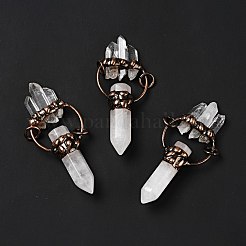 Natürliche Quarzkristall große spitze Anhänger&nbsp;G-D468-18R