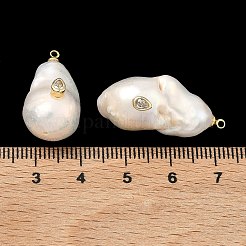 Anhänger aus Messing und Perlmutt mit Mikropavé-Fassung aus Zirkonia&nbsp;KK-H259-13B-G02