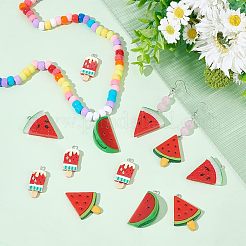 32pcs 4 styles de pendentifs en résine opaque&nbsp;RESI-CA0001-41