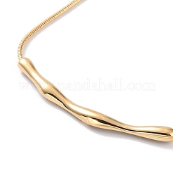 Halsketten mit Twist-Bar-Anhänger aus Edelstahl 304 mit Schlangenketten&nbsp;NJEW-H601-01G